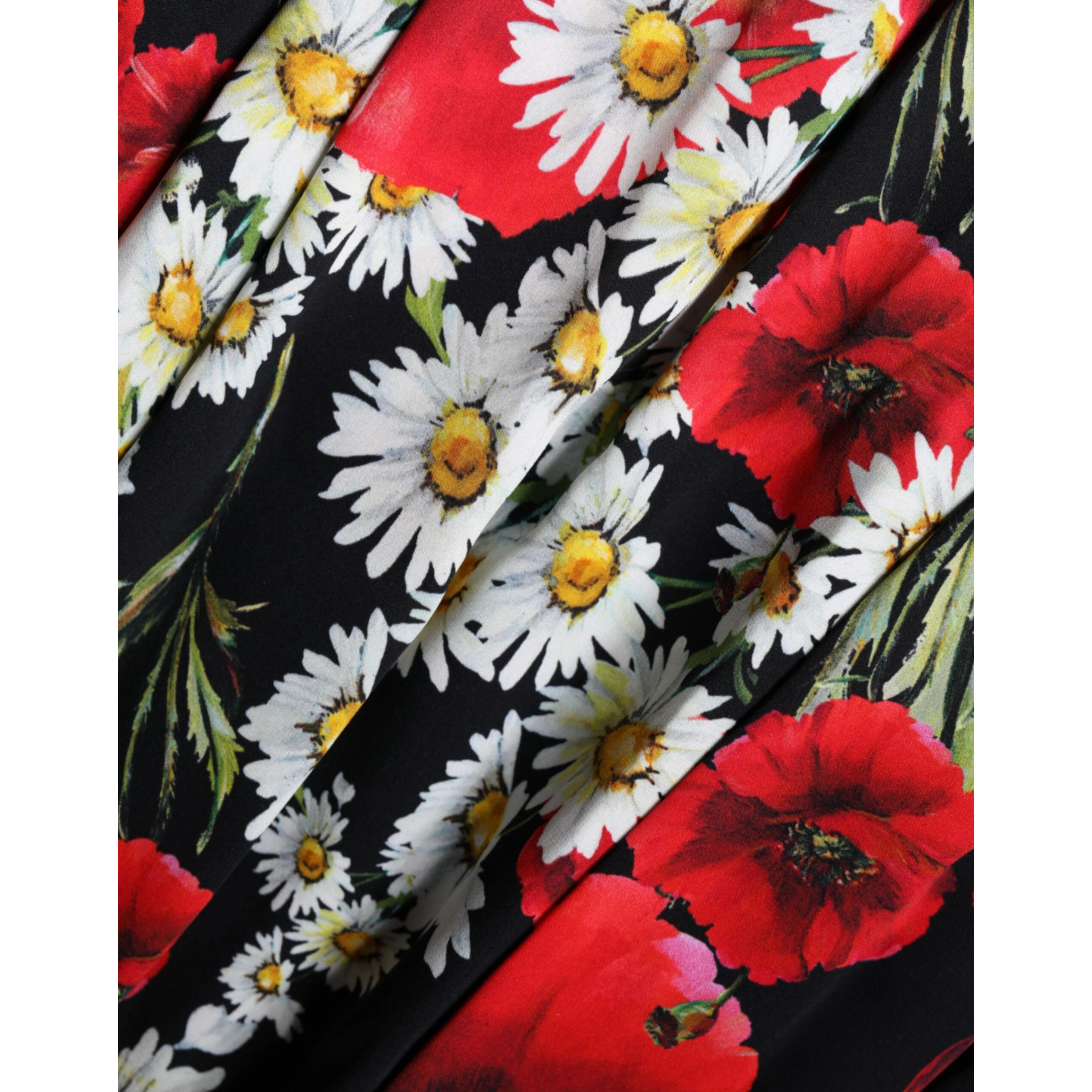 Black Floral Silk Sleeveless Long Gown Dress