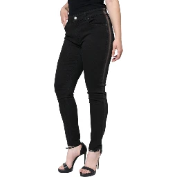 Black Cotton Stretch Skinny Denim Jeans