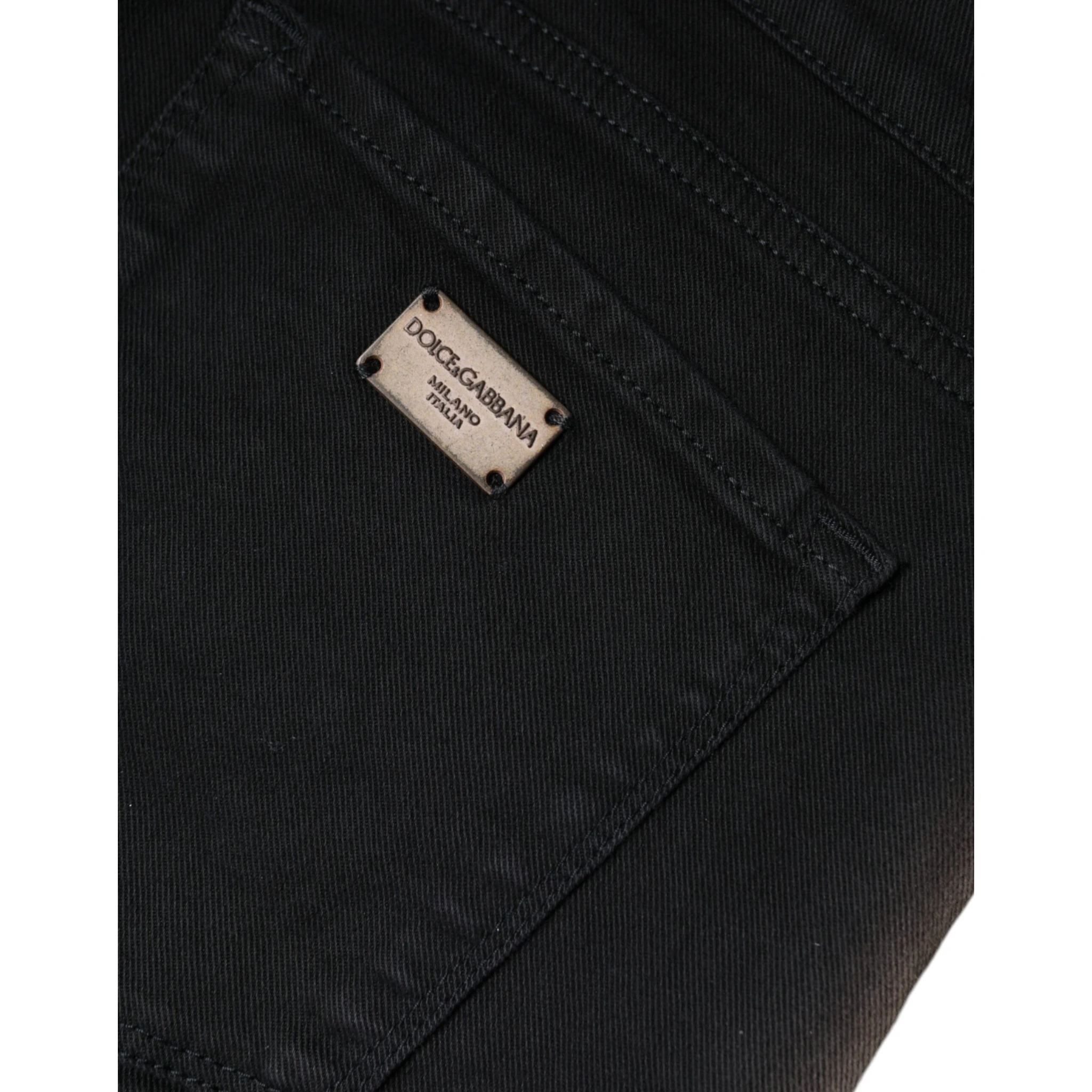 Black Cotton Stretch Skinny Denim Jeans