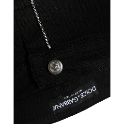 Black Cotton Stretch Skinny Denim Jeans