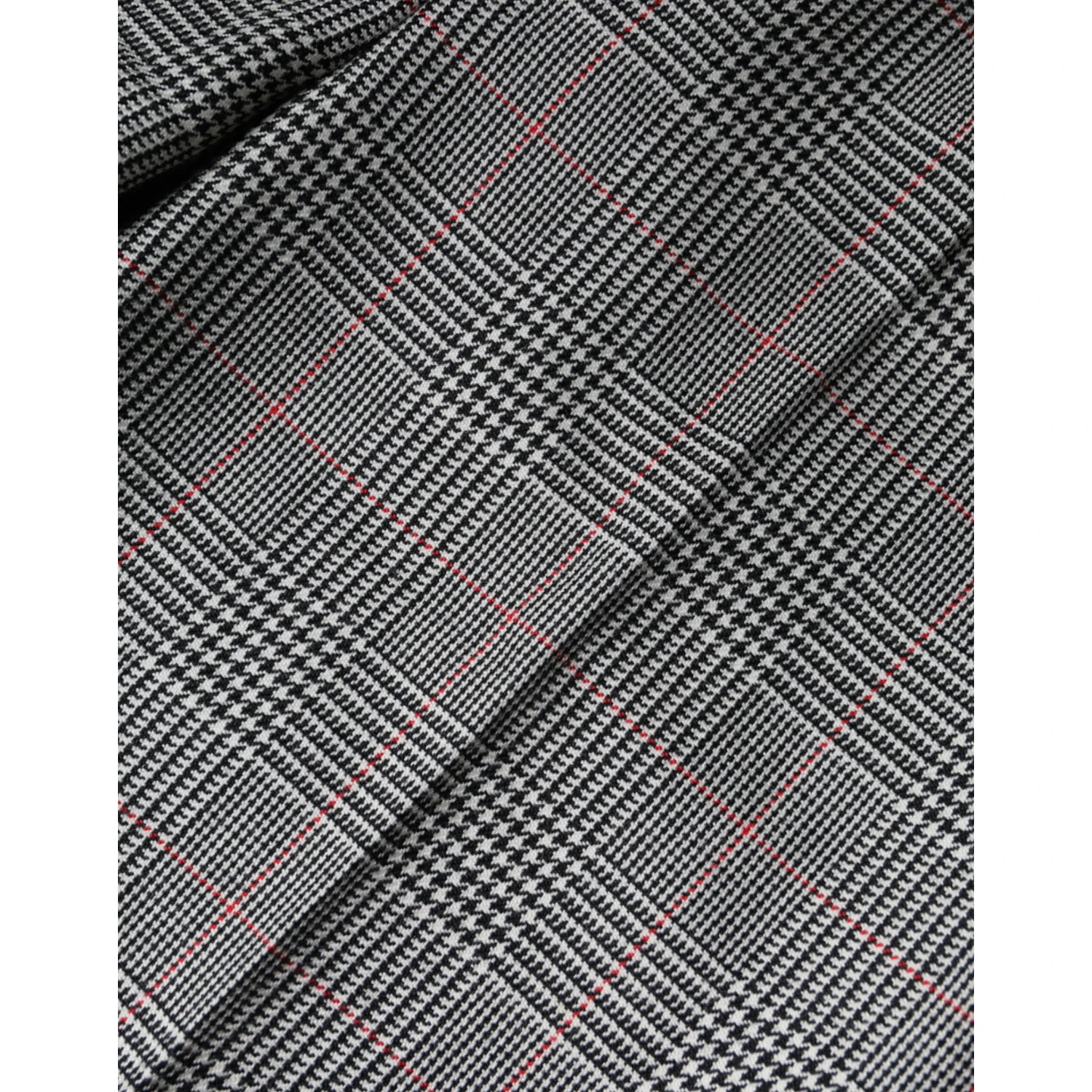 Gray Plaid Wool Mid Waist Women Tapered Pants