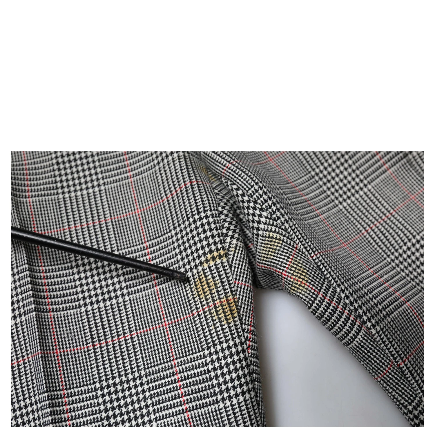 Gray Plaid Wool Mid Waist Women Tapered Pants