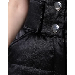 Black Quilted High Waist Women Boot Cut Pants