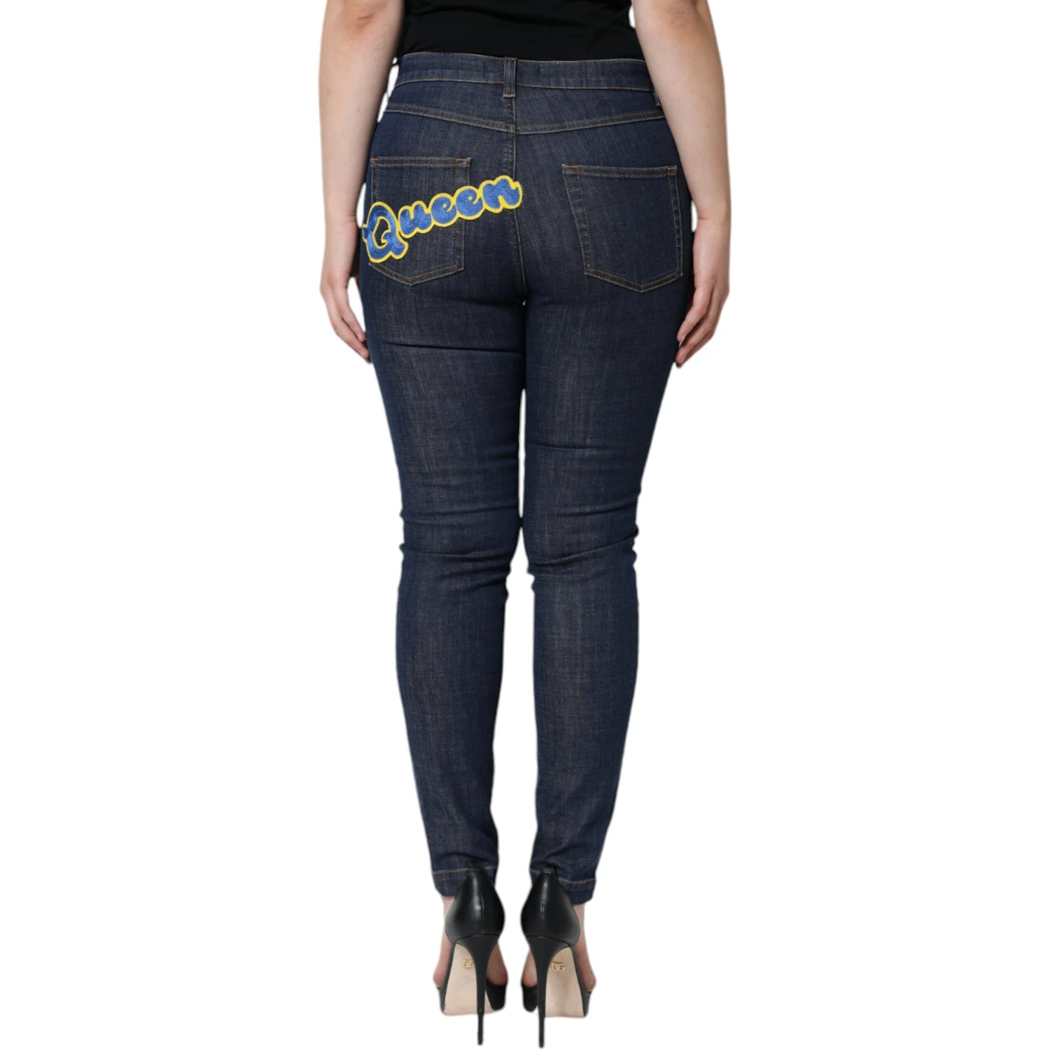 Dark Blue QUEEN Cotton Skinny Denim Jeans