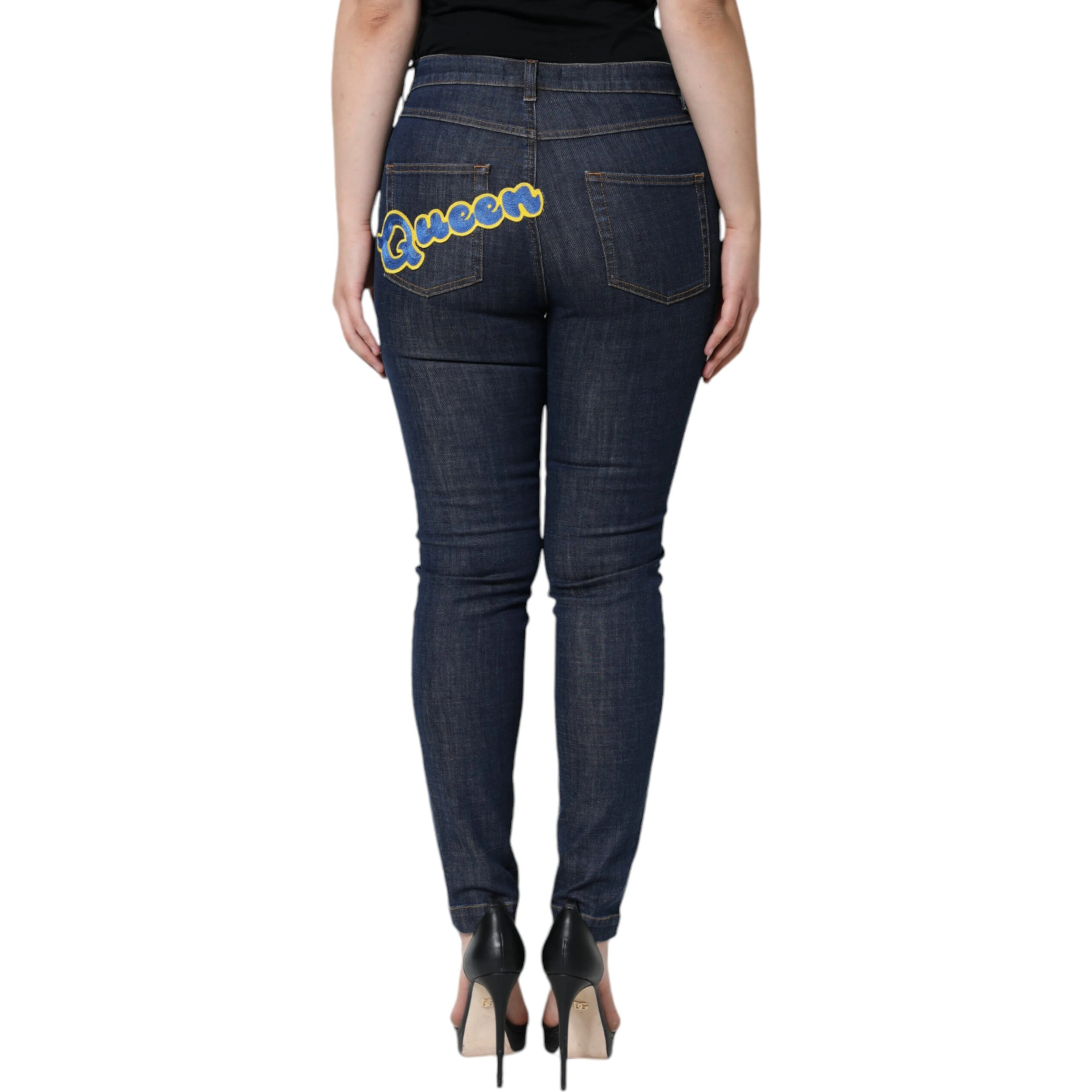 Dark Blue QUEEN Cotton Skinny Denim Jeans