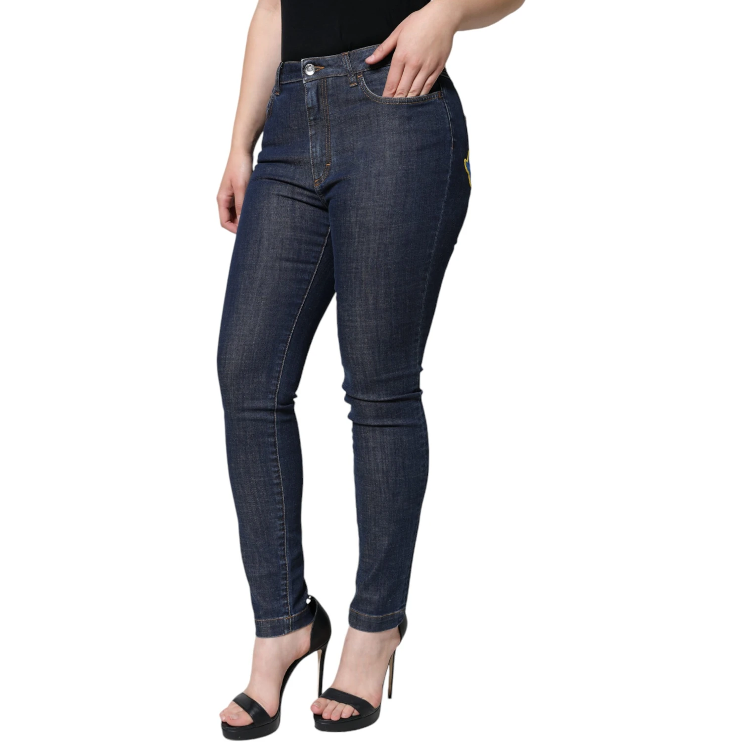 Dark Blue QUEEN Cotton Skinny Denim Jeans