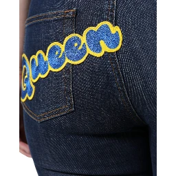 Dark Blue QUEEN Cotton Skinny Denim Jeans