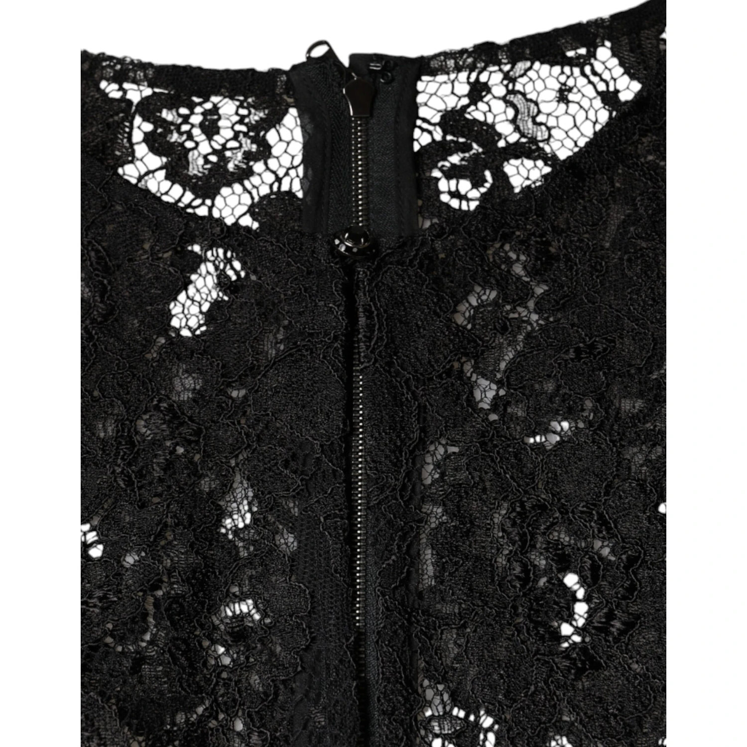 Black Floral Lace See Through Long Sleeve Top