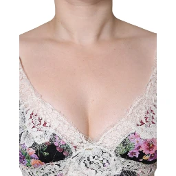 Black Floral Lace Short Sleeves Blouse Top