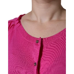 Pink Wool Button Down Short Sleeve Blouse Top