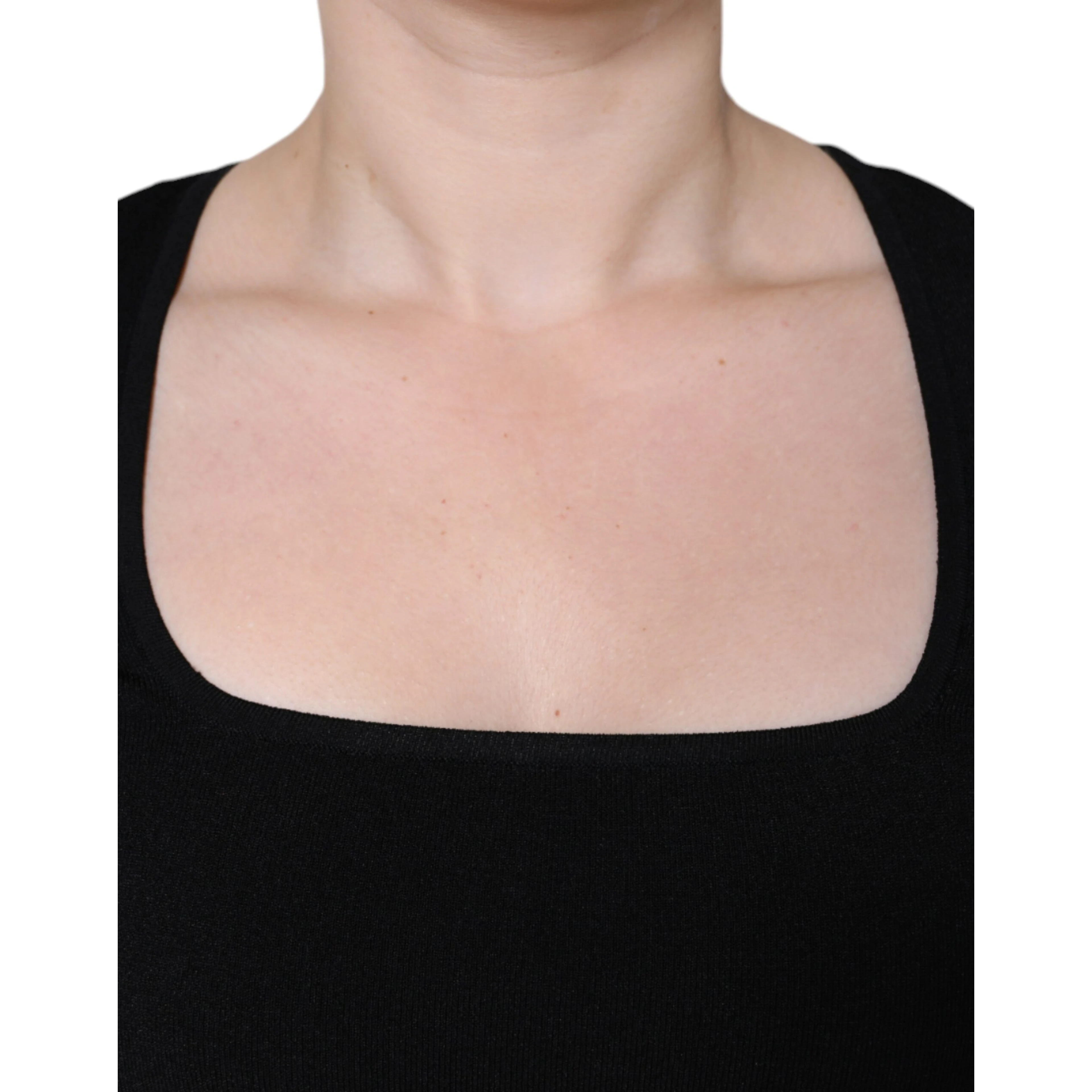 Black Long Sleeves Blouse Square Neck Top