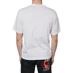White Cotton DG Logo Print Casual T-shirt