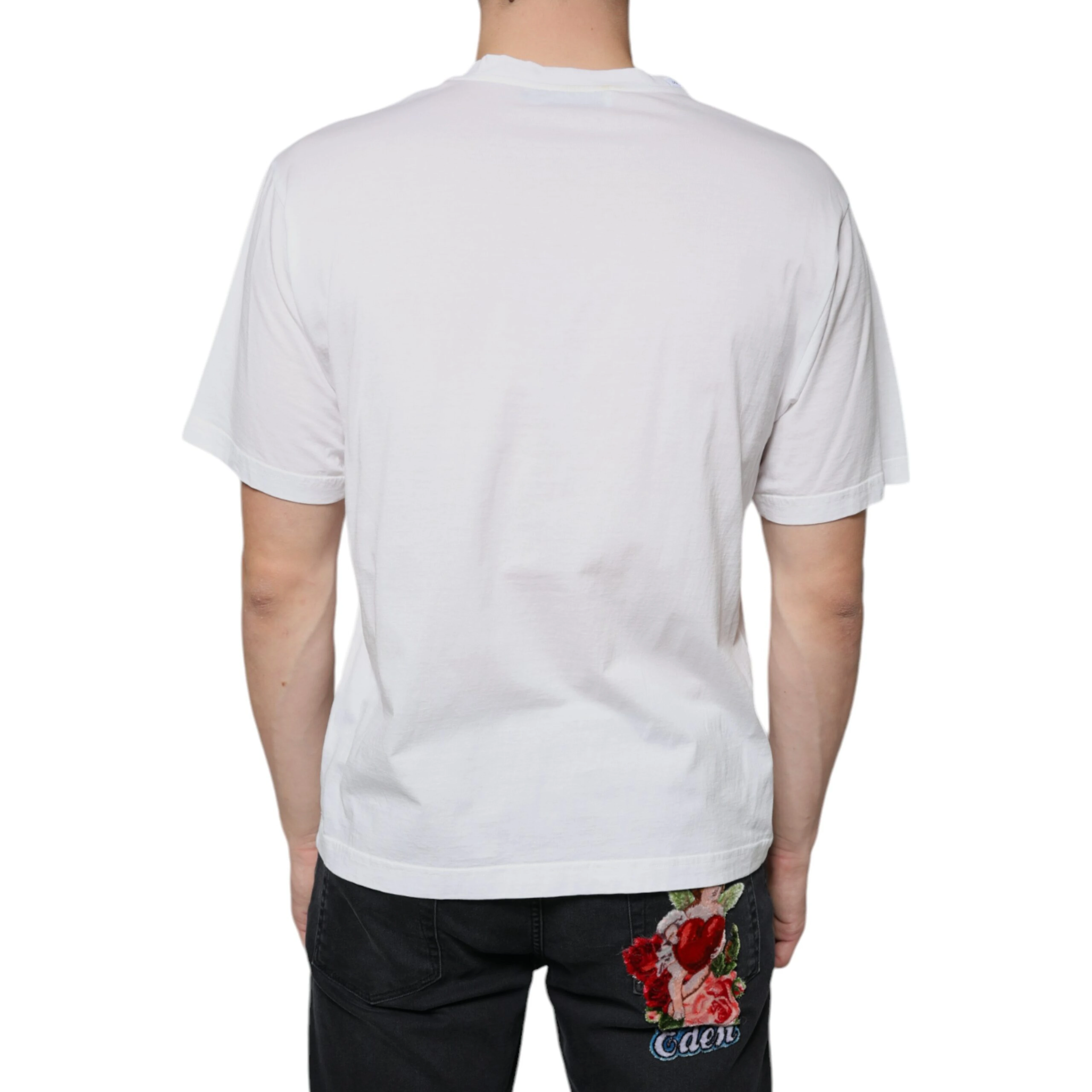 White Cotton DG Logo Print Casual T-shirt