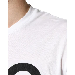 White Cotton DG Logo Print Casual T-shirt