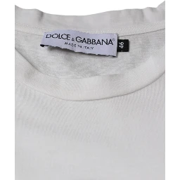White Cotton DG Logo Print Casual T-shirt