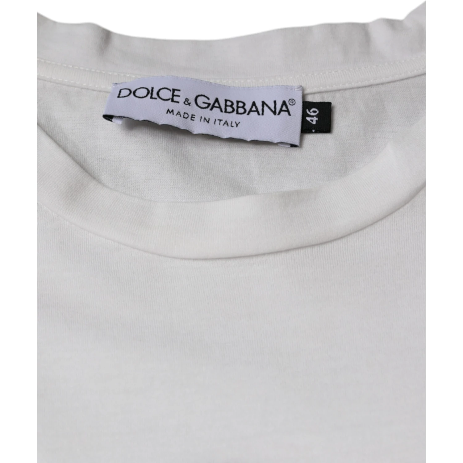 White Cotton DG Logo Print Casual T-shirt