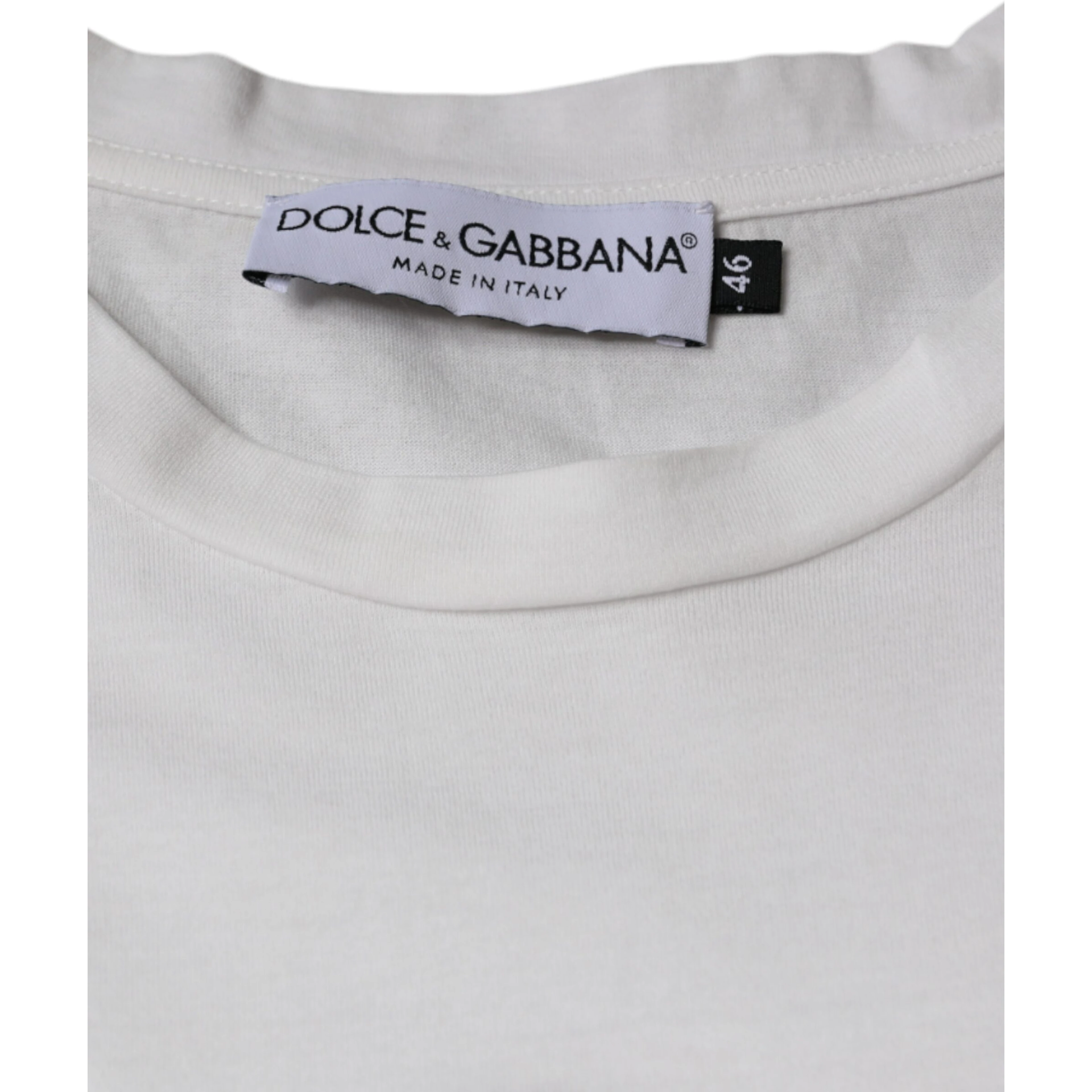 White Cotton DG Logo Print Casual T-shirt