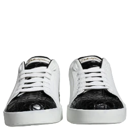 Black Leather Logo Portofino Sneaker Shoes