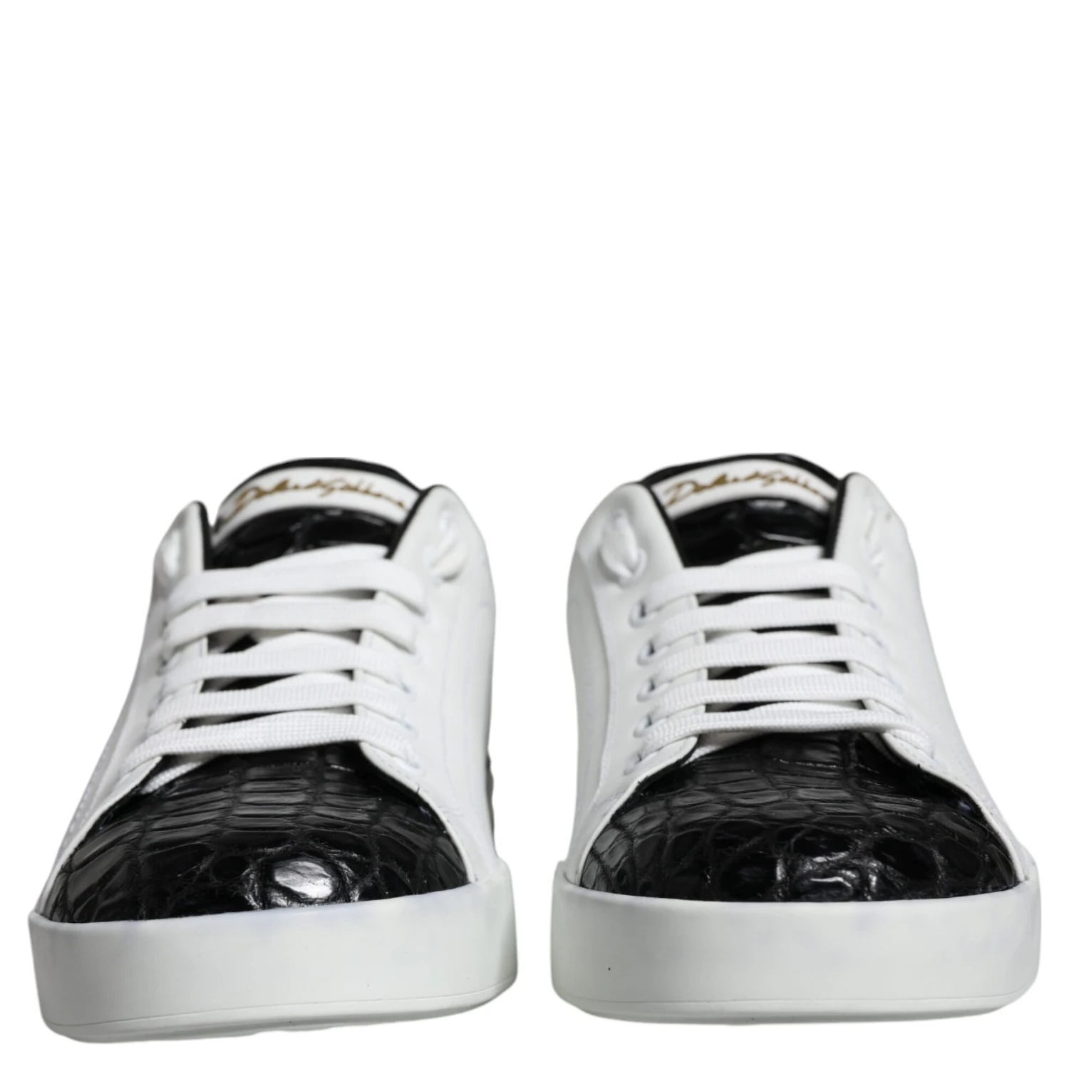Black Leather Logo Portofino Sneaker Shoes