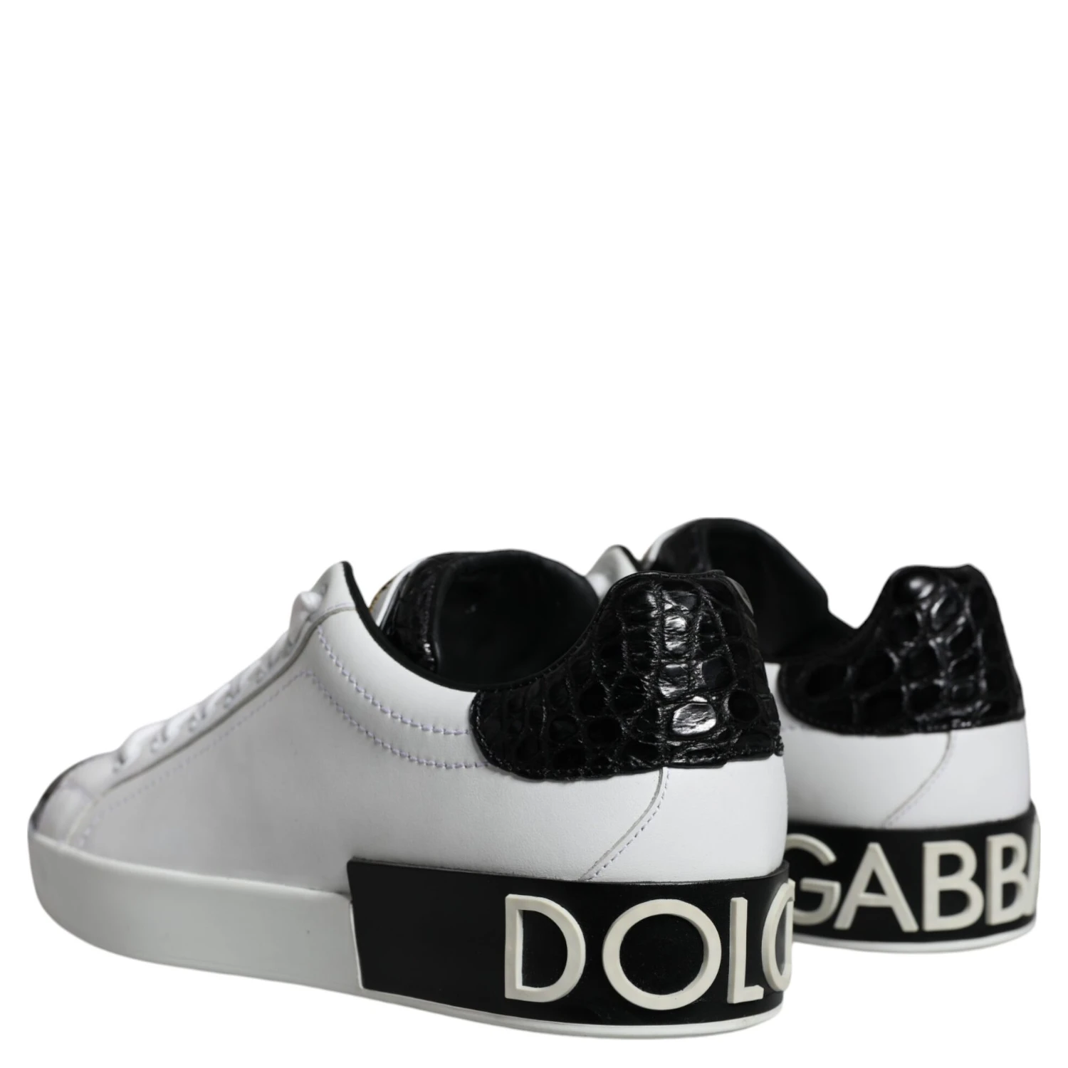 Black Leather Logo Portofino Sneaker Shoes