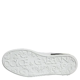 Black Leather Logo Portofino Sneaker Shoes