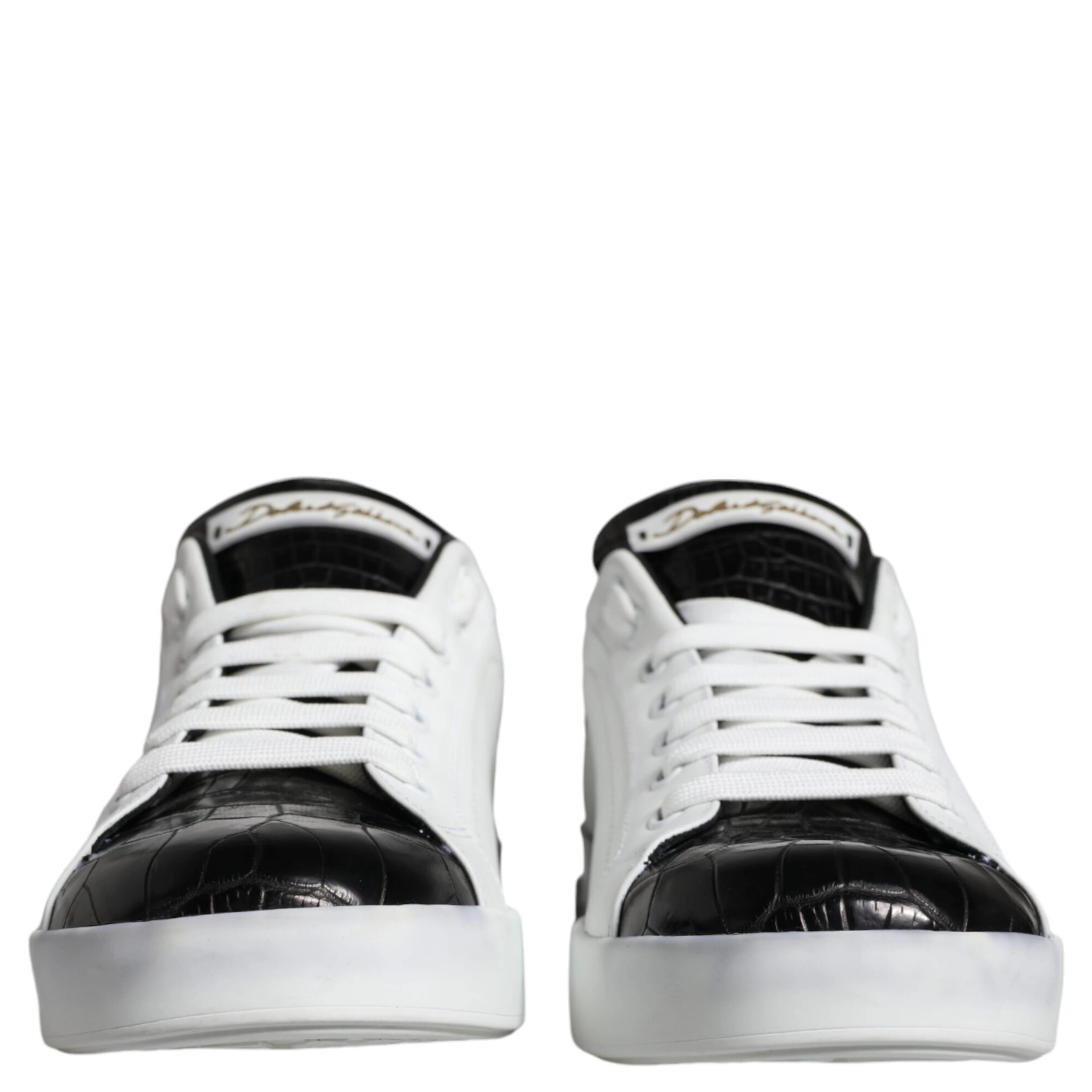 Black Leather Logo Portofino Sneaker Shoes