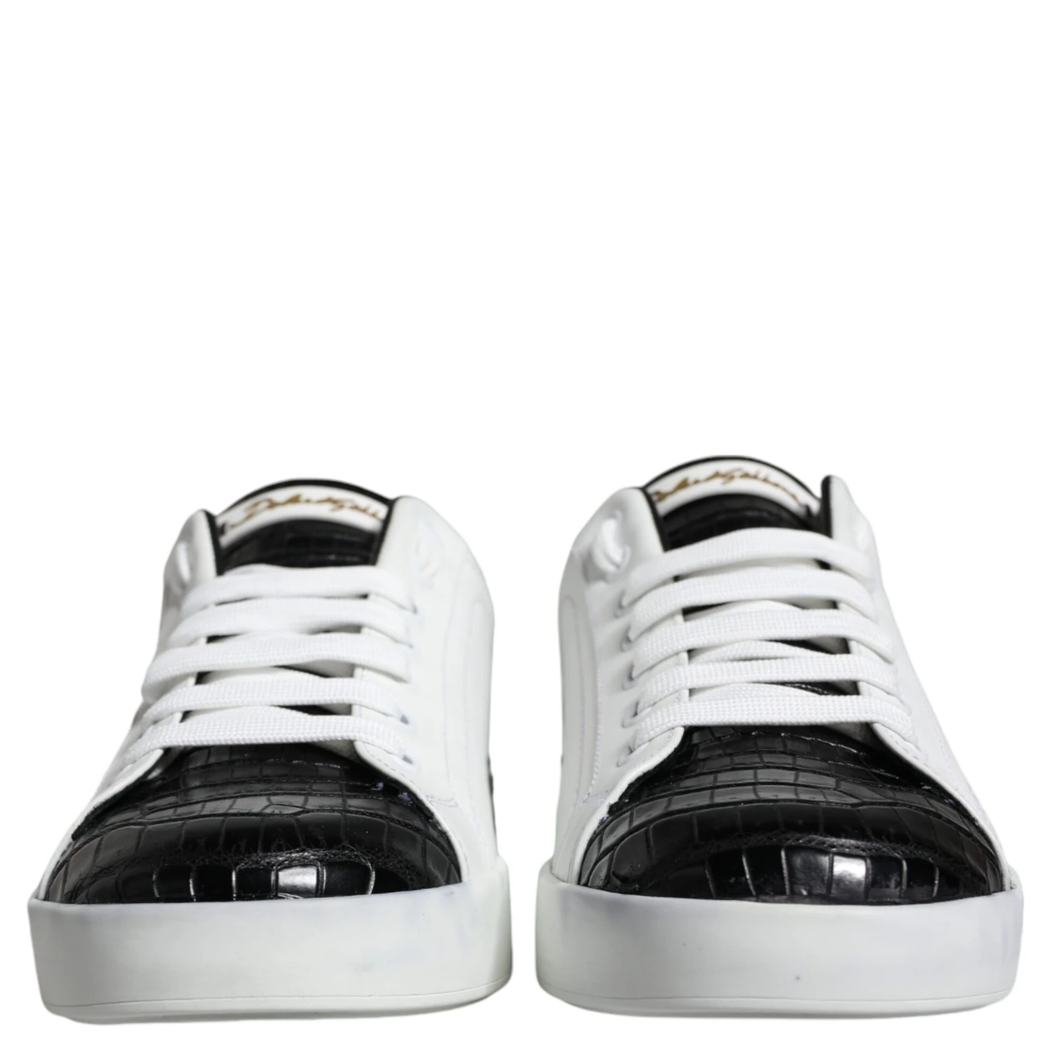 Black Leather Logo Portofino Sneaker Shoes
