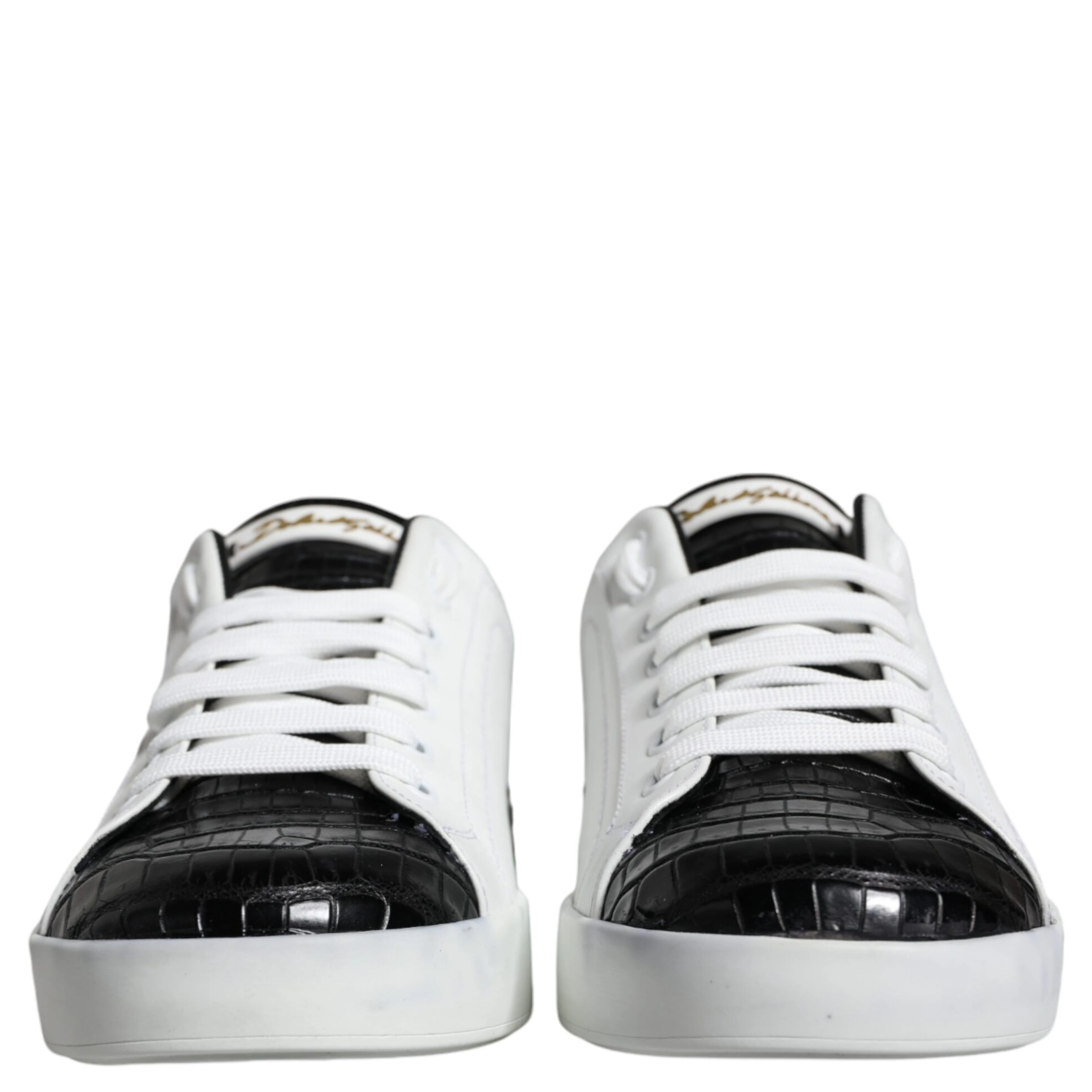 Black Leather Logo Portofino Sneaker Shoes