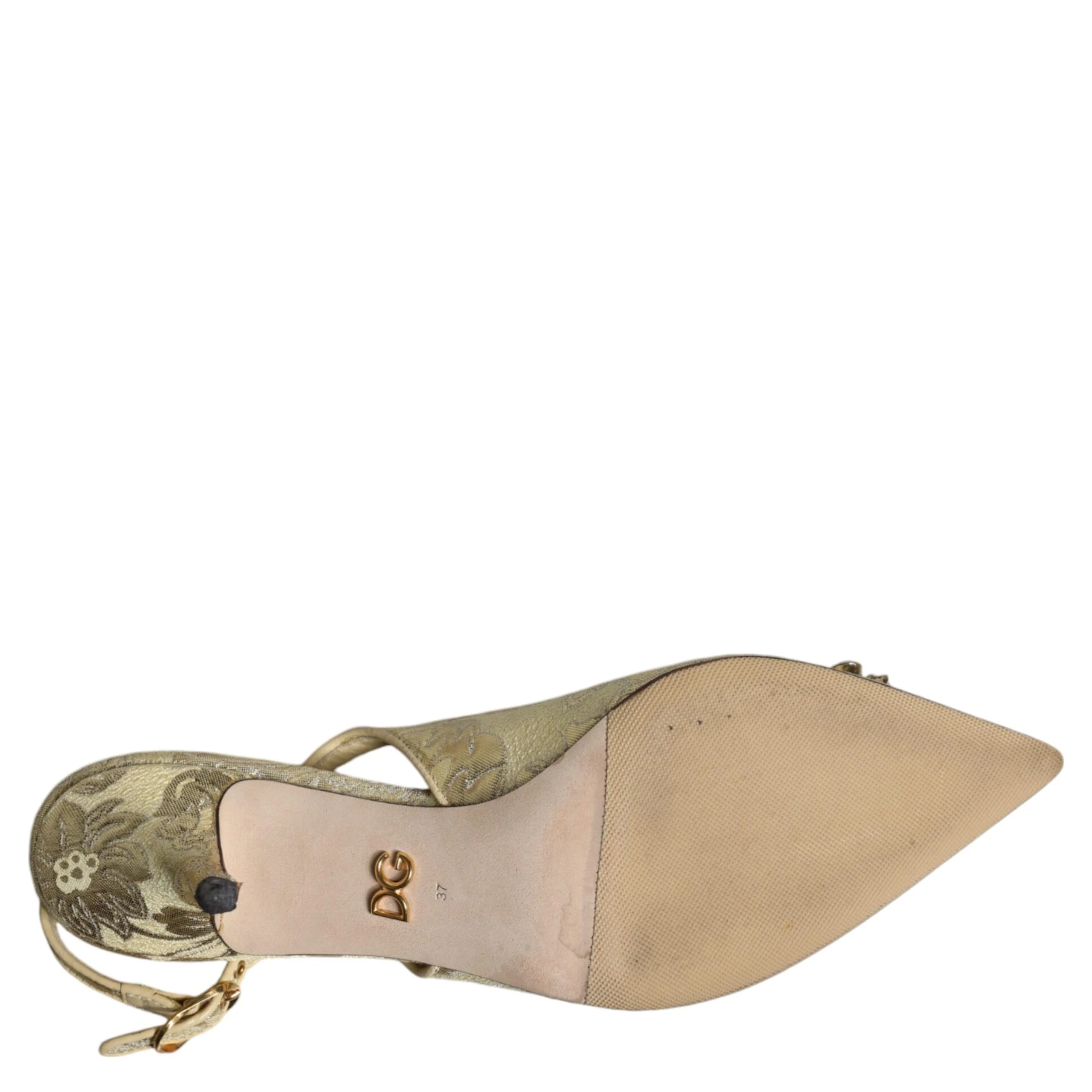 Gold Crystal Pumps Heels Slingbacks Shoes