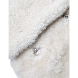 White WARRENFORD Shearling Leather Vest Coat Jacket