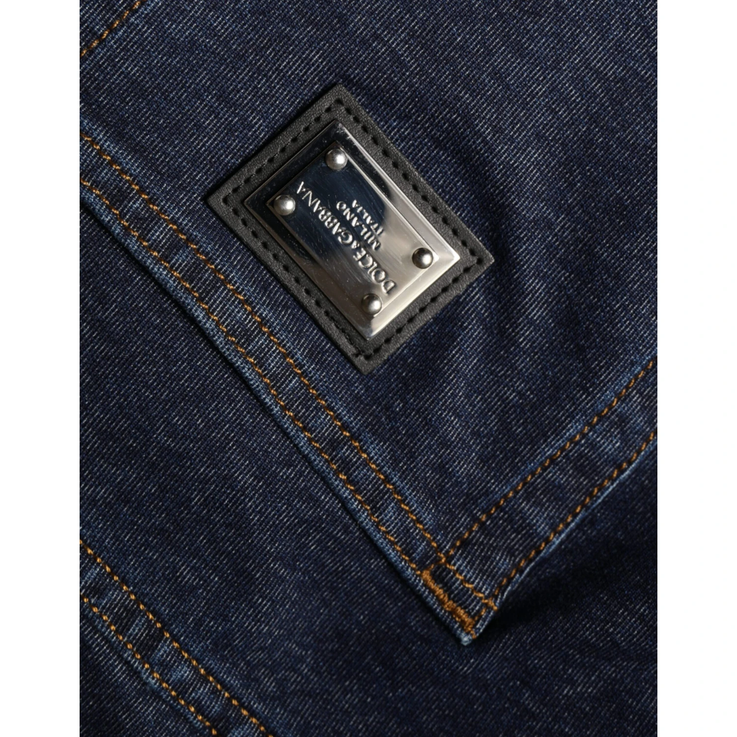 Dark Blue Cotton Stretch Straight Denim Jeans