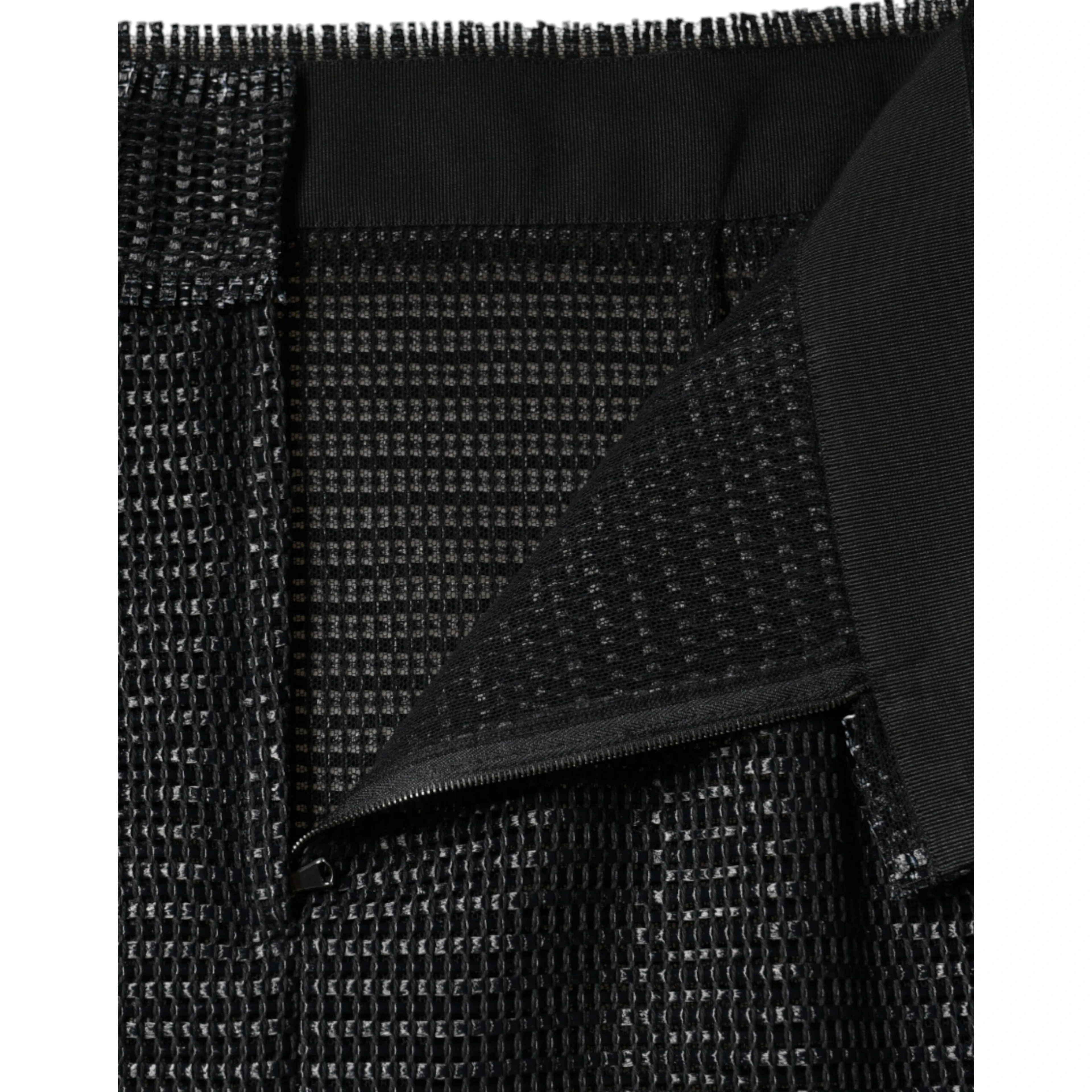 Black Viscose High Waist Pencil Cut Skirt