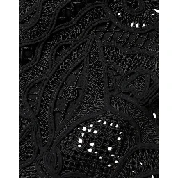 Black Floral Lace HighWaist Pencil Cut Skirt