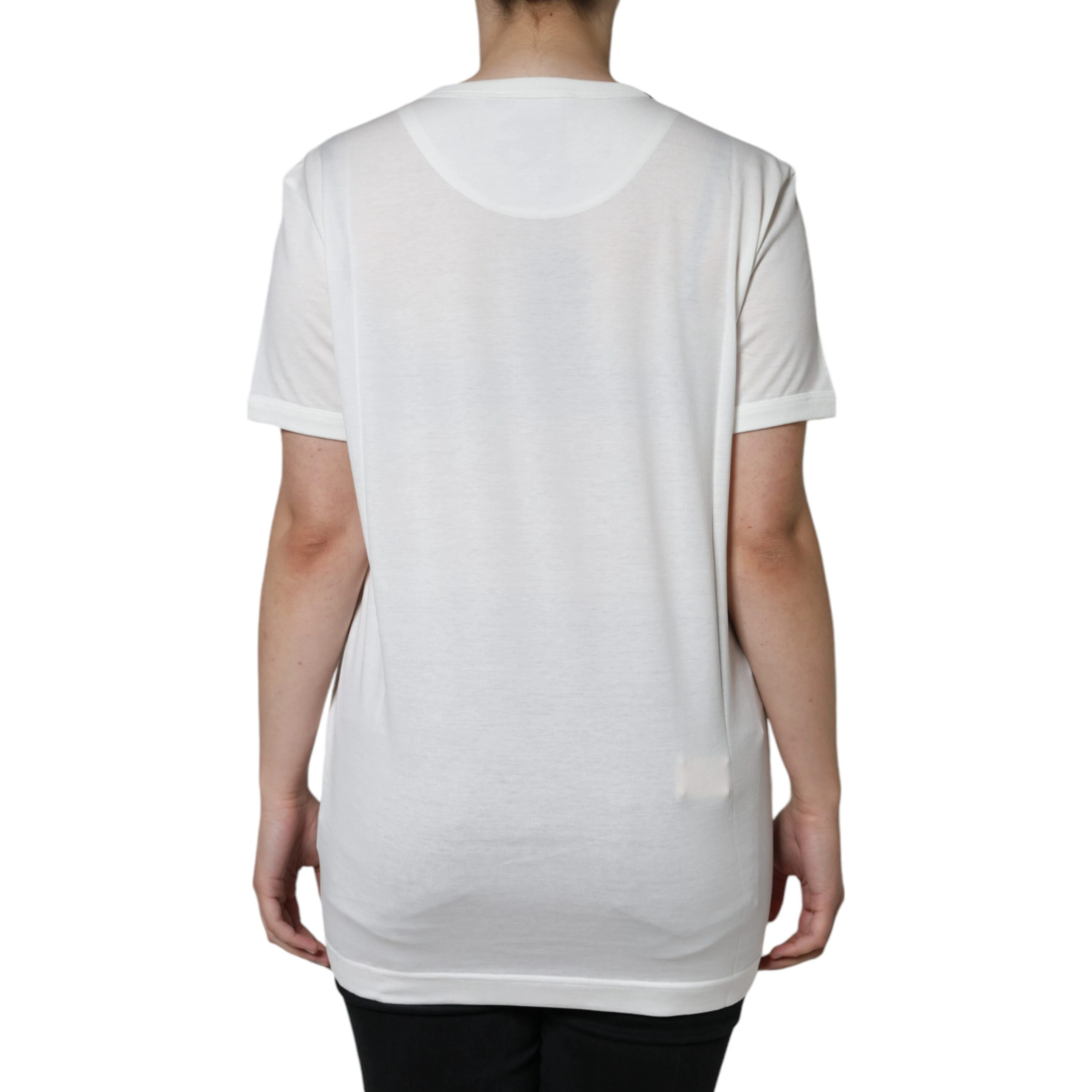 White Cotton Crew Neck Short Sleeve T-shirt