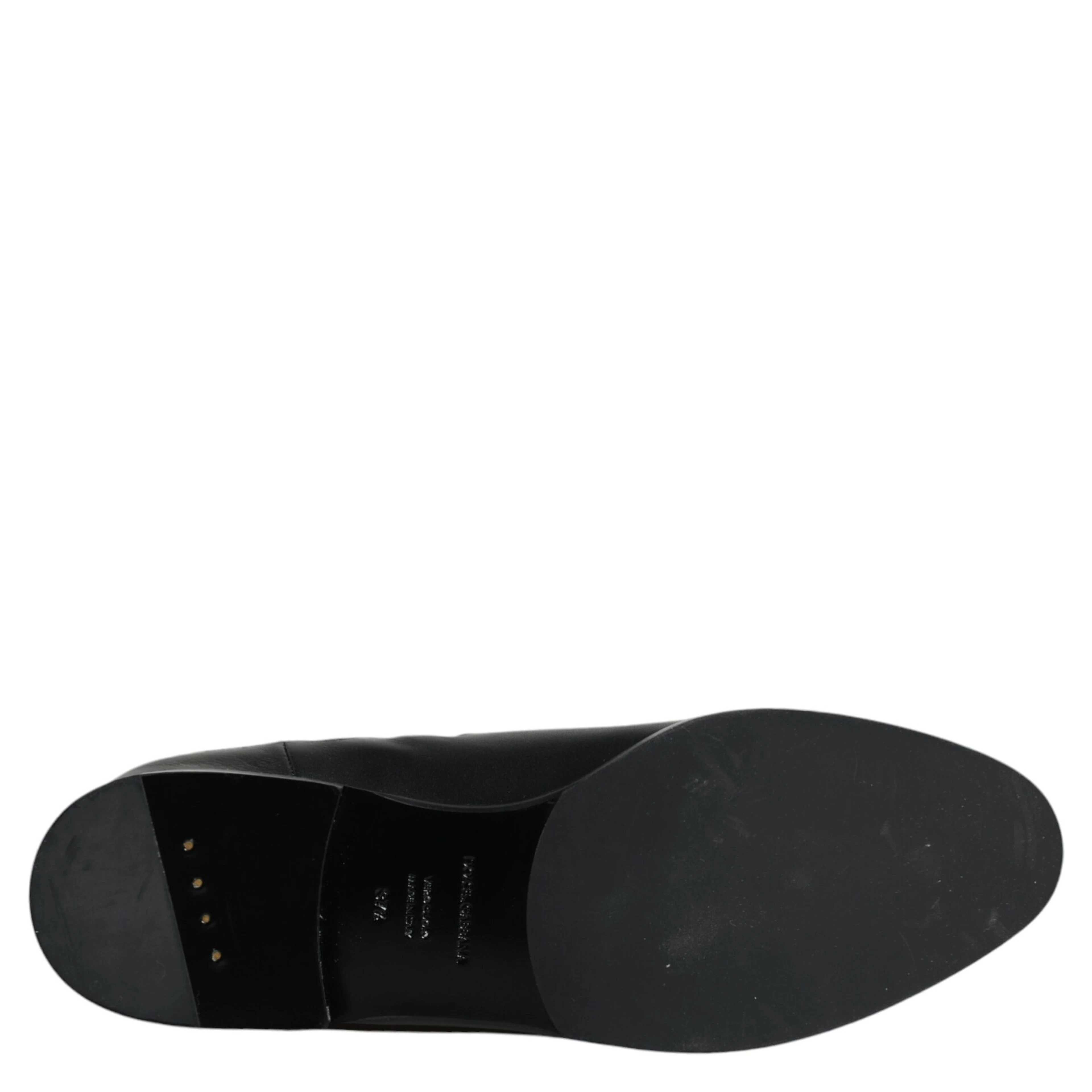 Black Leather Logo Mid Calf Boots Shoes