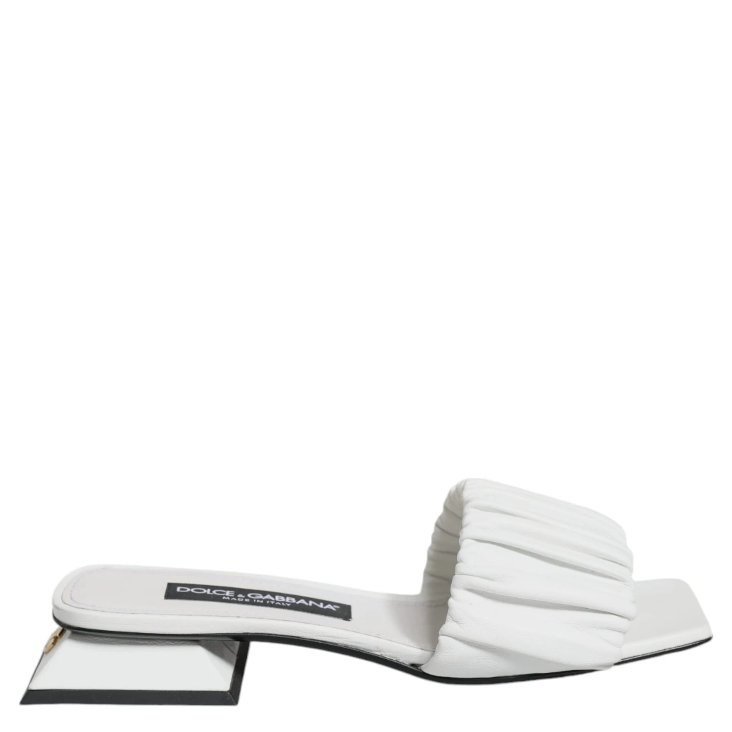 White Leather Slides Flats Sandals Shoes