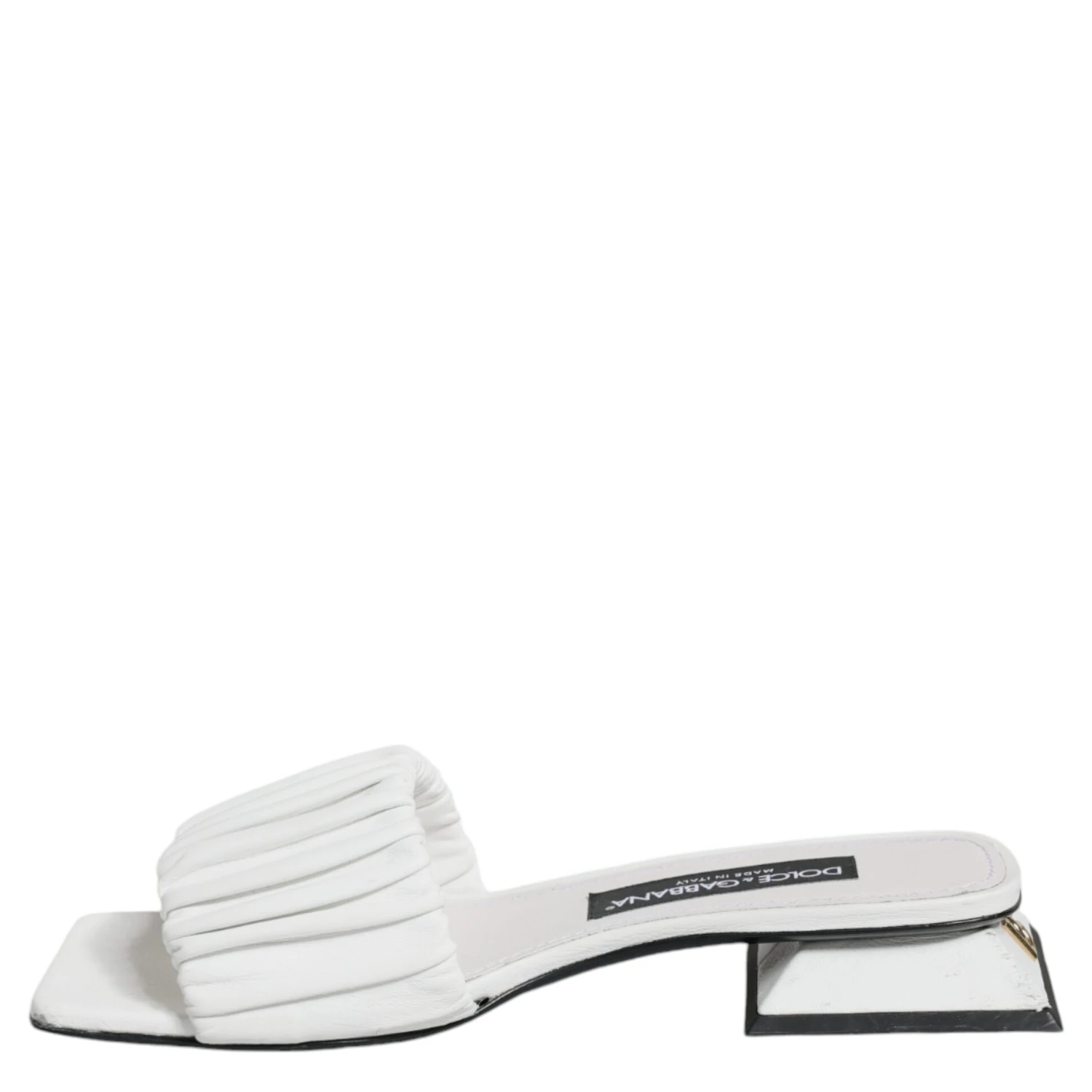 White Leather Slides Flats Sandals Shoes