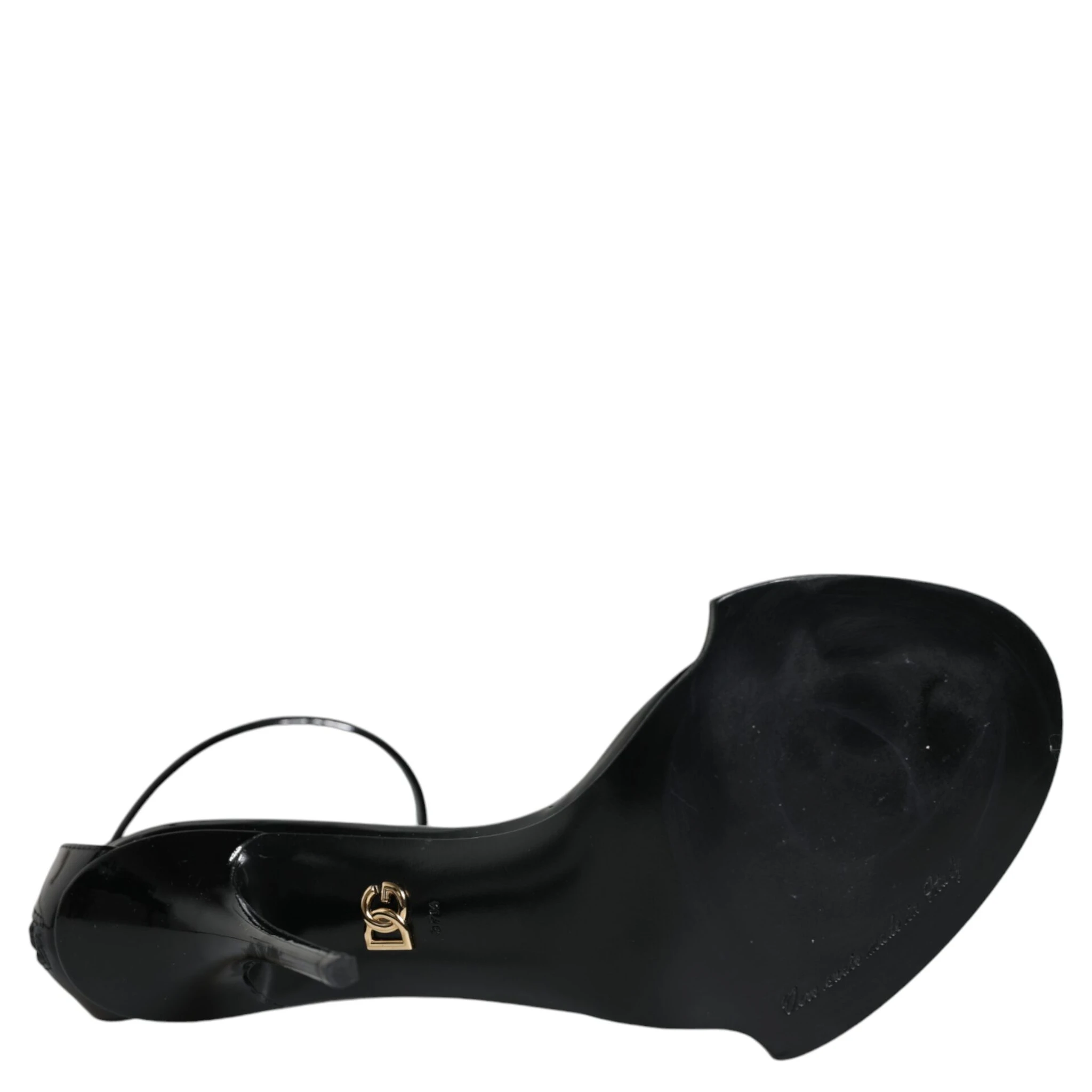 Black Keira Leather Faux Pearl Sandals Heels Shoes