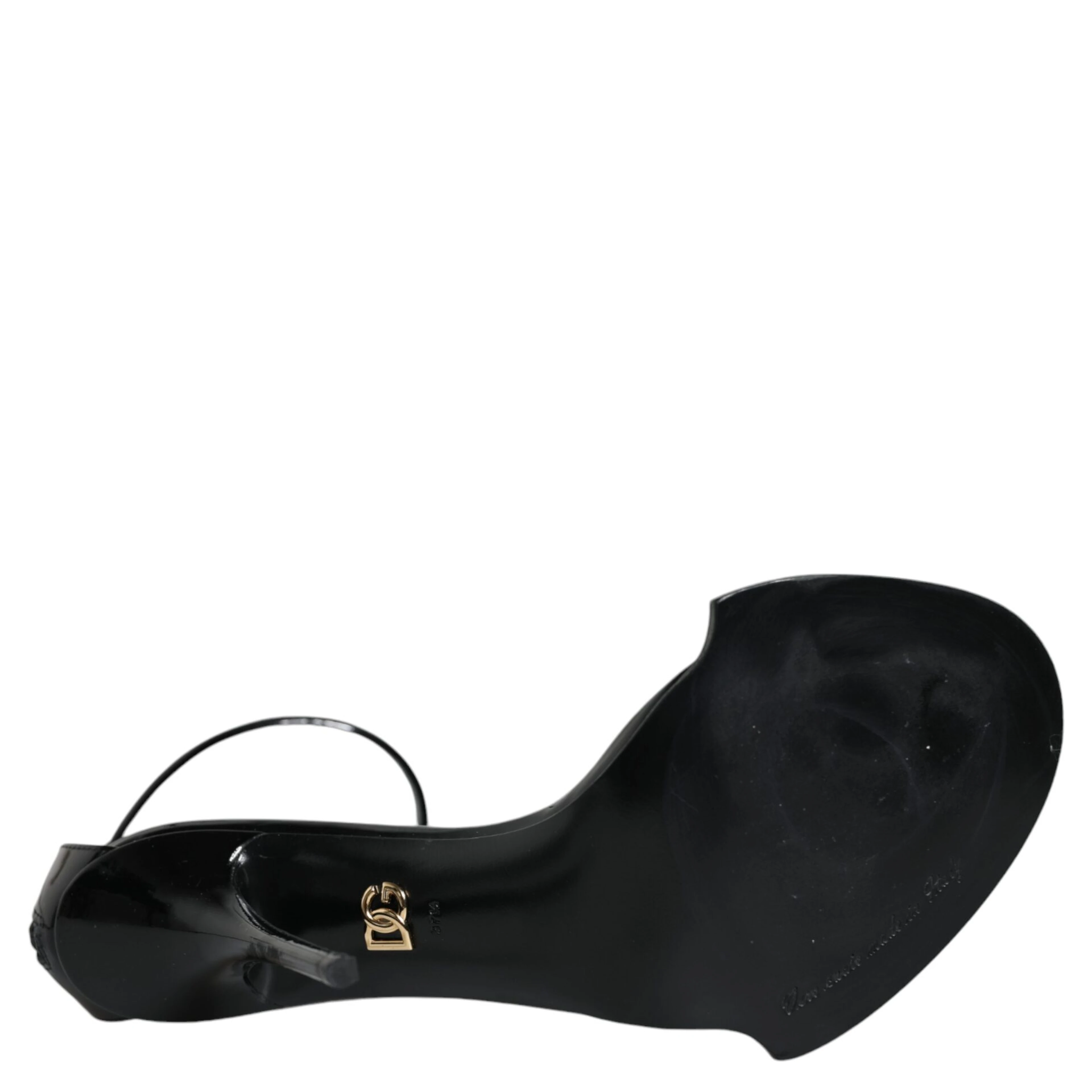 Black Keira Leather Faux Pearl Sandals Heels Shoes