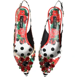 Multicolor Crystal Heels Slingback Shoes