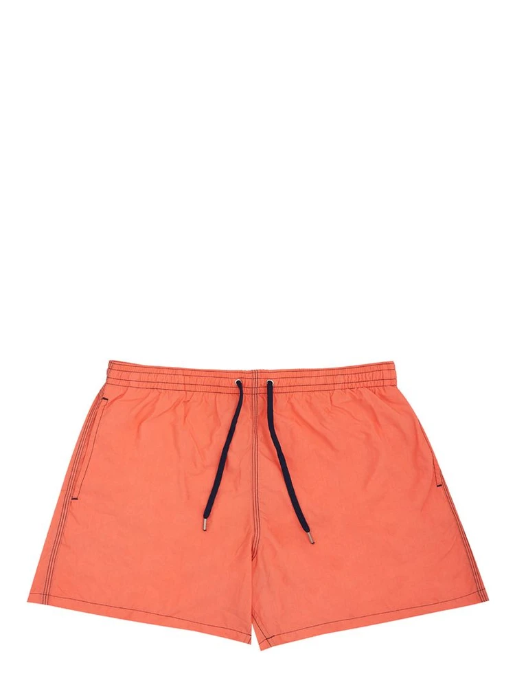 Orange Polyester Swim Shorts