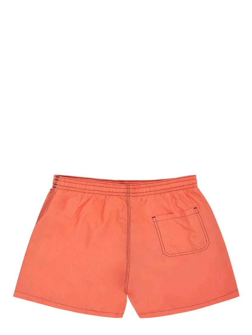 Orange Polyester Swim Shorts