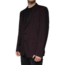 Bordeaux Wool Single Breasted Dress Blazer