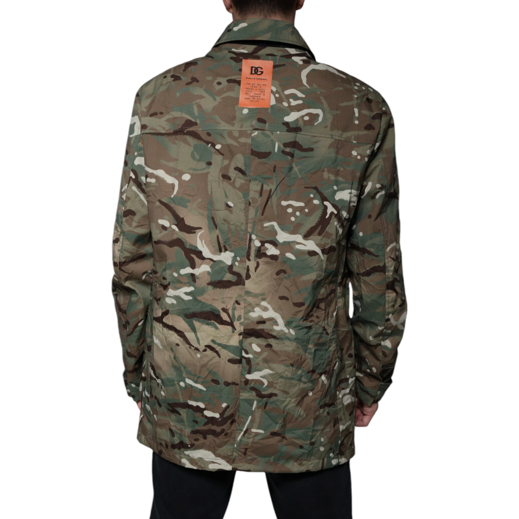 Multicolor Camouflage Collared Coat Jacket