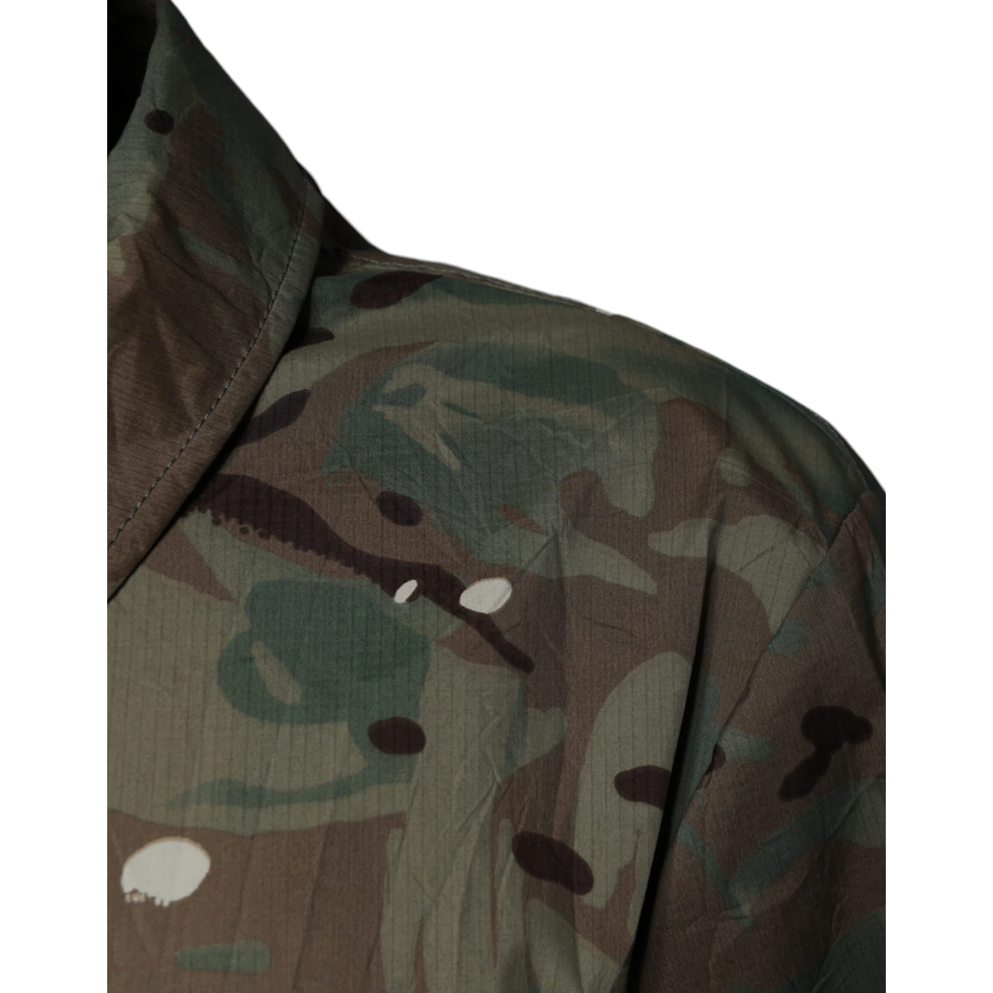 Multicolor Camouflage Collared Coat Jacket