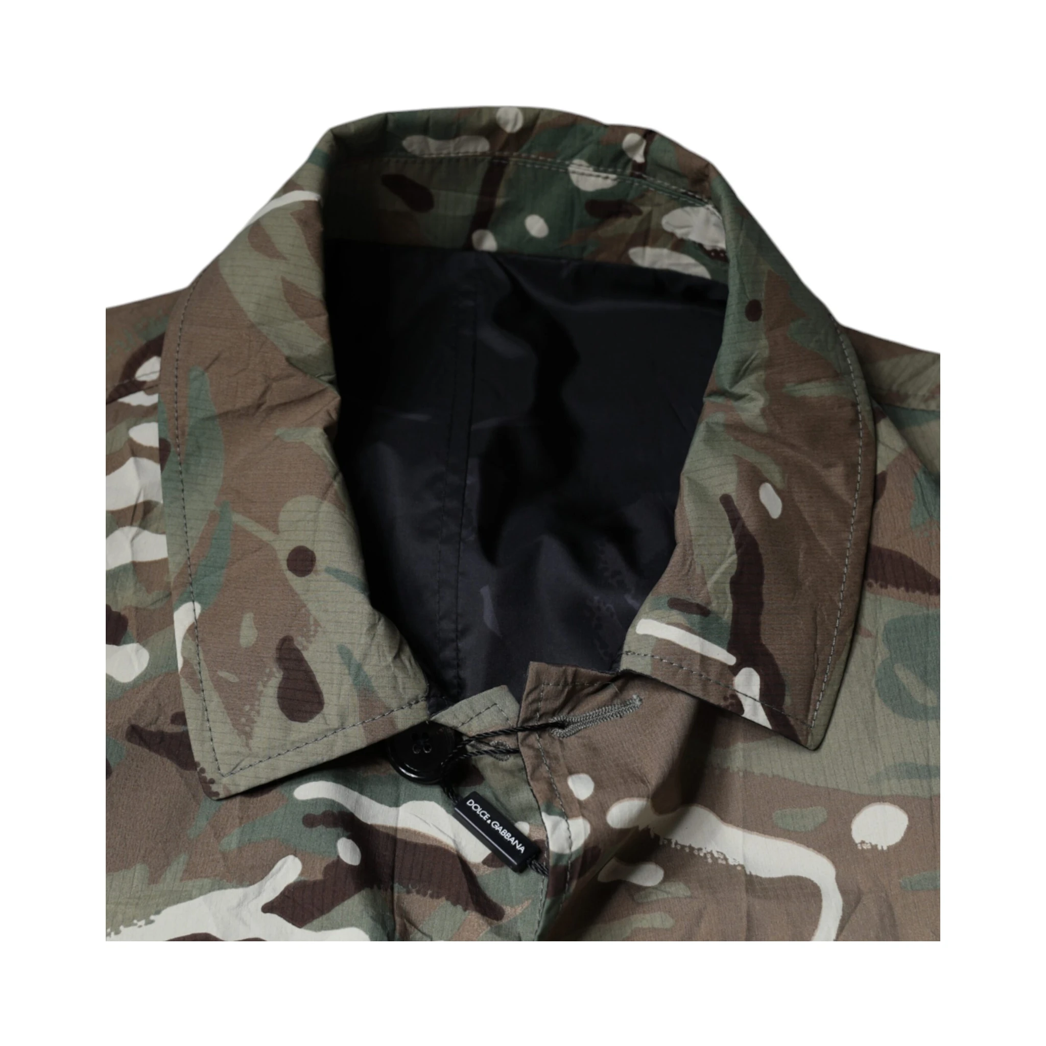 Multicolor Camouflage Collared Coat Jacket