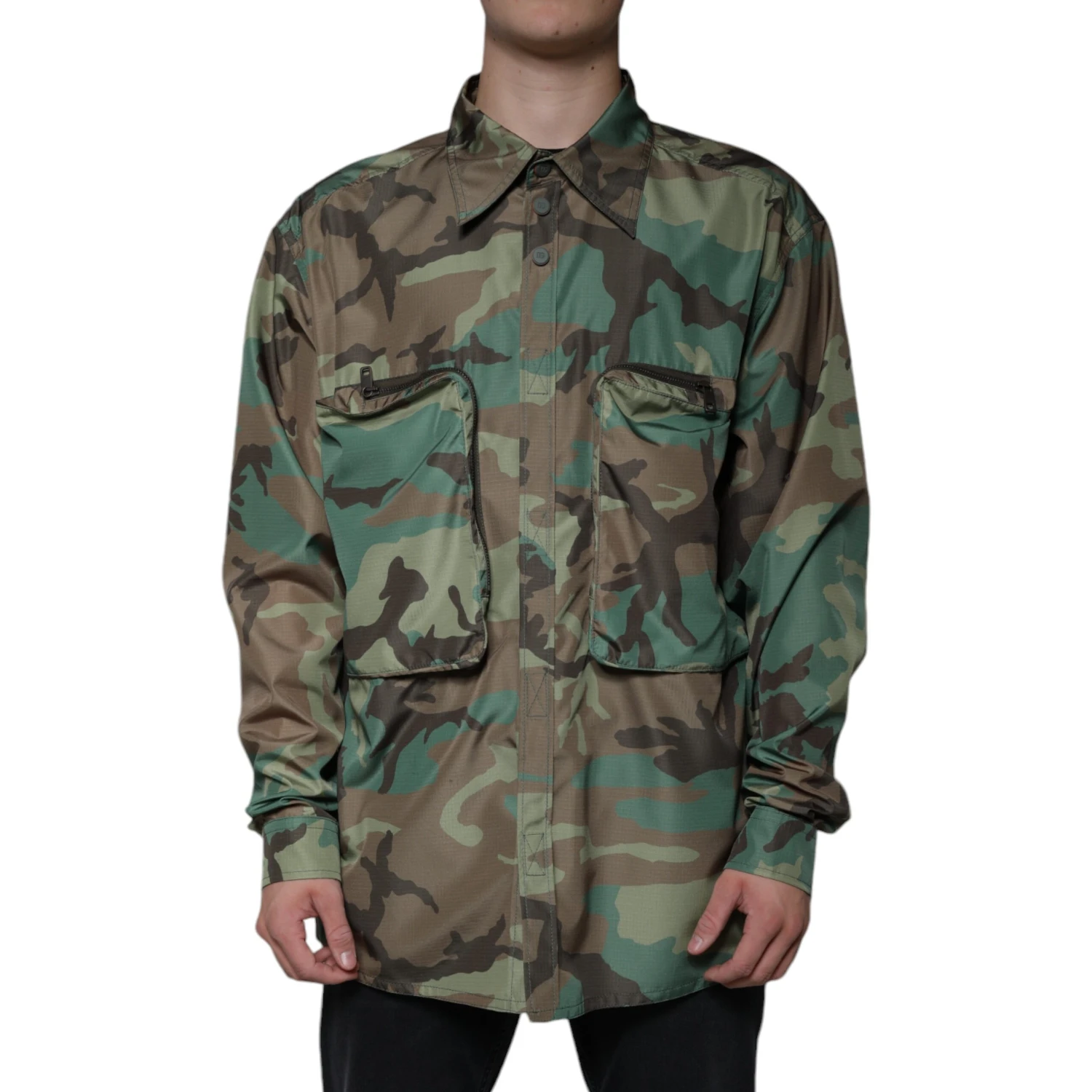 Multicolor Camouflage Button Down Shirt