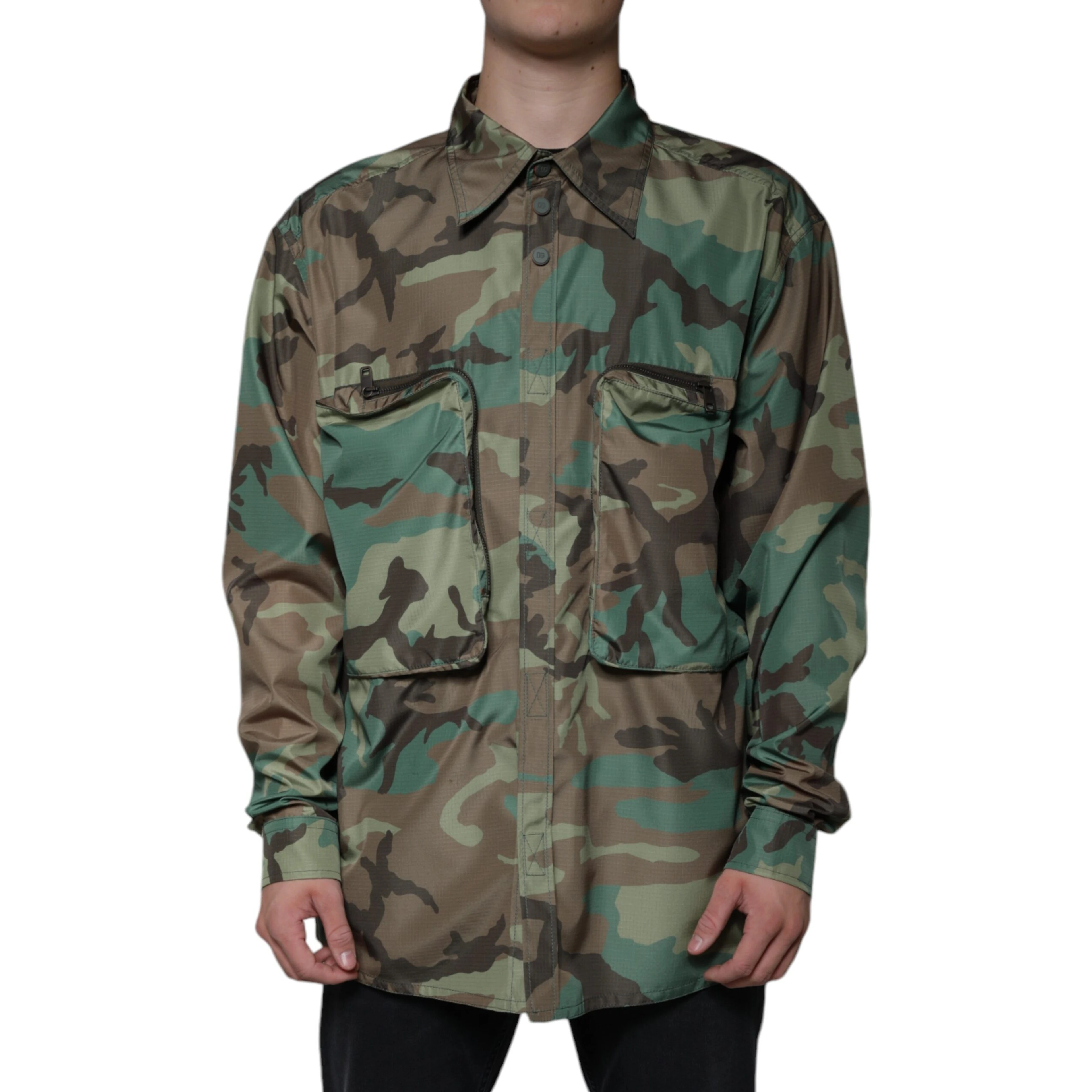 Multicolor Camouflage Button Down Shirt