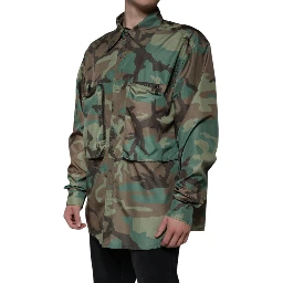Multicolor Camouflage Button Down Shirt