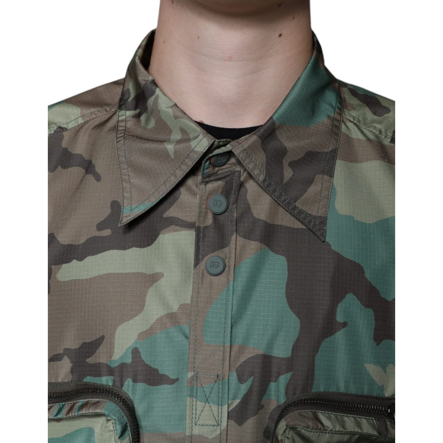 Multicolor Camouflage Button Down Shirt